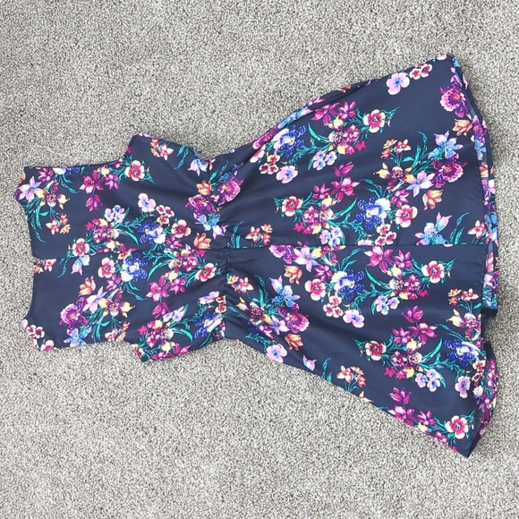 Dark Blue / Purple Floral Dress - Picture 3 of 6